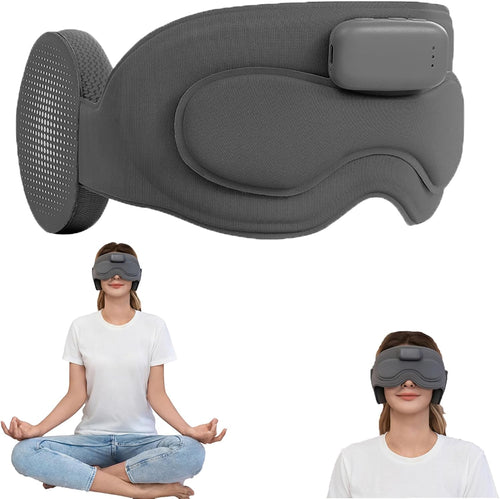 Meditation Eye Mask Sleep Mask with Meditation Music | Portable Sleep Headphones, Pressure-Free & Light Block-Out Eye Mask, One-Touch Operation via APP for Sleeping, Meditation & Travel (Gray)