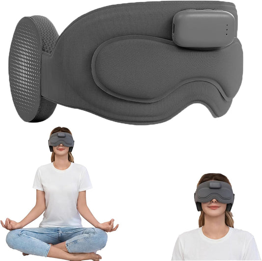 Meditation Eye Mask Sleep Mask with Meditation Music | Portable Sleep Headphones, Pressure-Free & Light Block-Out Eye Mask, One-Touch Operation via APP for Sleeping, Meditation & Travel (Gray)